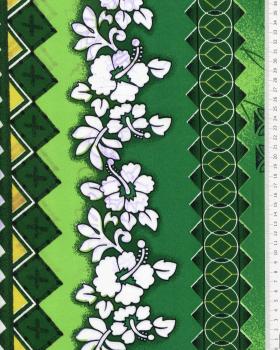 Polynesian fabric HAERE Green - Tissushop